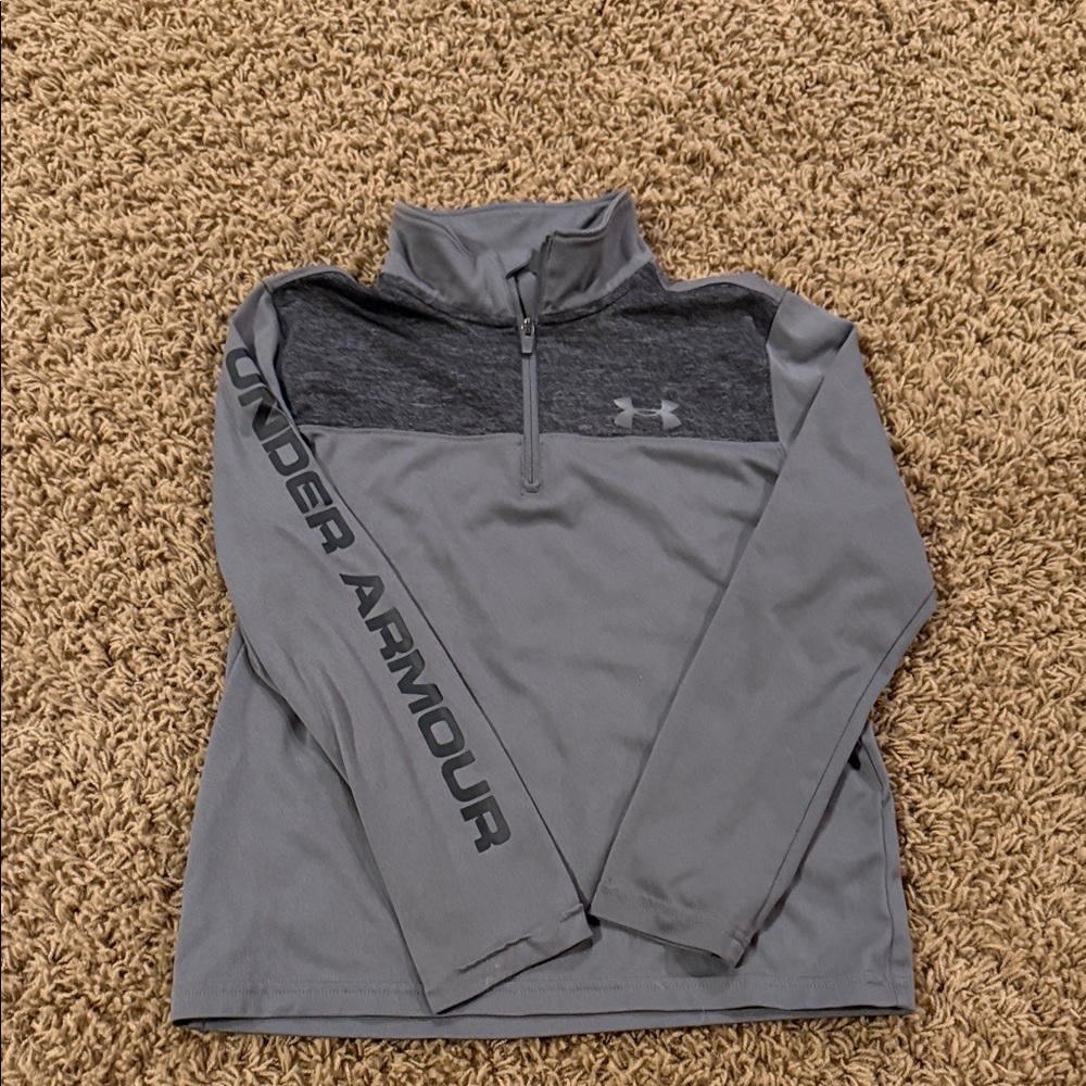 Under Armour Charcoal and Gray Quarter-Zip Top